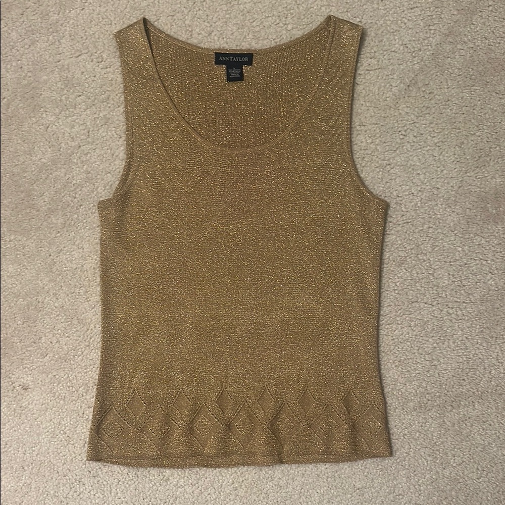 Ann Taylor Gold Sleeveless Top